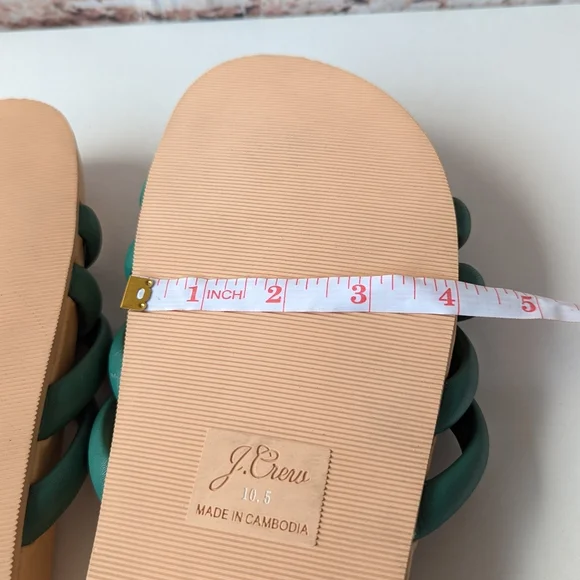 J. Crew Green and Tan Open-Toe Sandals with Crisscross Straps - Picture 9 of 9